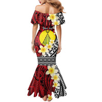 Sigave Chiefdom Wallis and Futuna Personalized Family Matching Mermaid Dress and Hawaiian Shirt Frangipani Flowers Polynesian Pattern