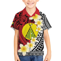 Sigave Chiefdom Wallis and Futuna Personalized Family Matching Off Shoulder Short Dress and Hawaiian Shirt Frangipani Flowers Polynesian Pattern
