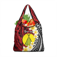 Sigave Chiefdom Wallis and Futuna Personalized Grocery Bag Frangipani Flowers Polynesian Pattern LT9 1-pack One Size Red - Polynesian Pride
