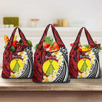Sigave Chiefdom Wallis and Futuna Personalized Grocery Bag Frangipani Flowers Polynesian Pattern LT9 3-pack One Size Red - Polynesian Pride