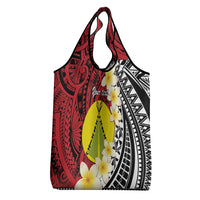Sigave Chiefdom Wallis and Futuna Personalized Grocery Bag Frangipani Flowers Polynesian Pattern LT9 - Polynesian Pride