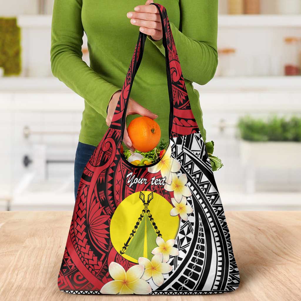 Sigave Chiefdom Wallis and Futuna Personalized Grocery Bag Frangipani Flowers Polynesian Pattern LT9 - Polynesian Pride