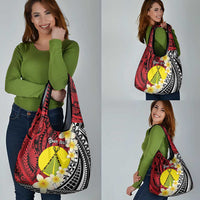 Sigave Chiefdom Wallis and Futuna Personalized Grocery Bag Frangipani Flowers Polynesian Pattern LT9 - Polynesian Pride