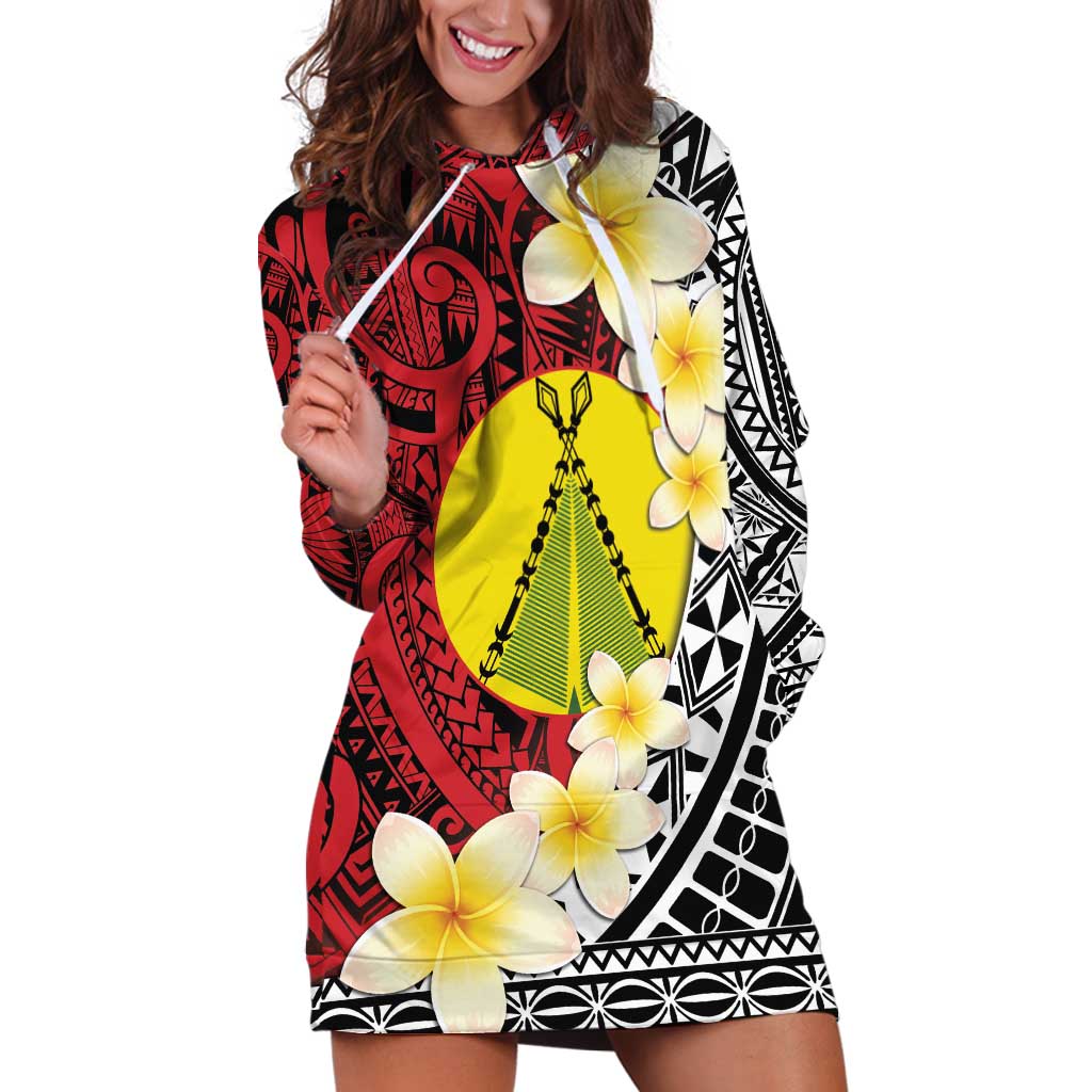 Sigave Chiefdom Wallis and Futuna Personalized Hoodie Dress Frangipani Flowers Polynesian Pattern