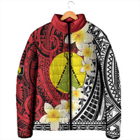 Sigave Chiefdom Wallis and Futuna Personalized Padded Jacket Frangipani Flowers Polynesian Pattern - Polynesian Pride