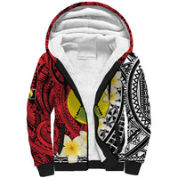 Sigave Chiefdom Wallis and Futuna Personalized Sherpa Hoodie Frangipani Flowers Polynesian Pattern