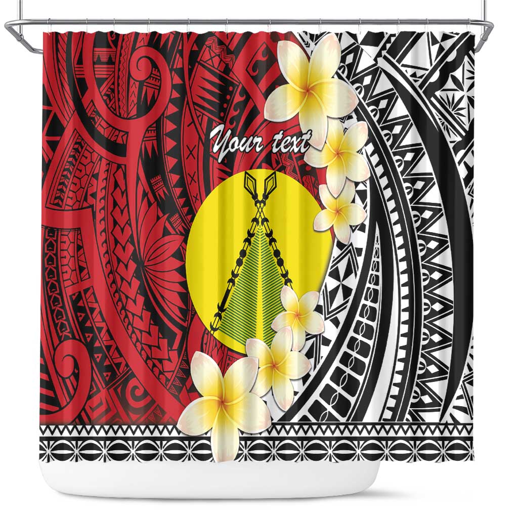 Sigave Chiefdom Wallis and Futuna Personalized Shower Curtain Frangipani Flowers Polynesian Pattern