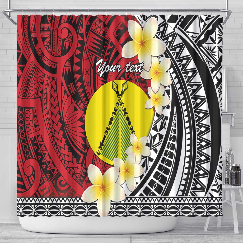 Sigave Chiefdom Wallis and Futuna Personalized Shower Curtain Frangipani Flowers Polynesian Pattern