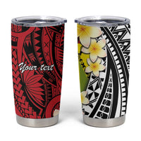 Sigave Chiefdom Wallis and Futuna Personalized Tumbler Cup Frangipani Flowers Polynesian Pattern LT9 Red - Polynesian Pride