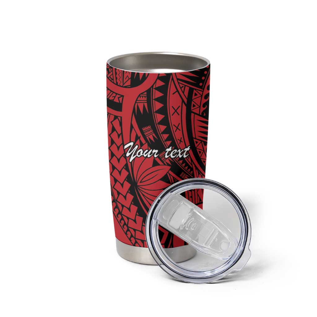 Sigave Chiefdom Wallis and Futuna Personalized Tumbler Cup Frangipani Flowers Polynesian Pattern LT9 - Polynesian Pride