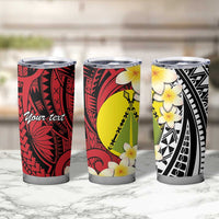 Sigave Chiefdom Wallis and Futuna Personalized Tumbler Cup Frangipani Flowers Polynesian Pattern LT9 - Polynesian Pride