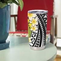 Sigave Chiefdom Wallis and Futuna Personalized Tumbler Cup Frangipani Flowers Polynesian Pattern LT9 - Polynesian Pride