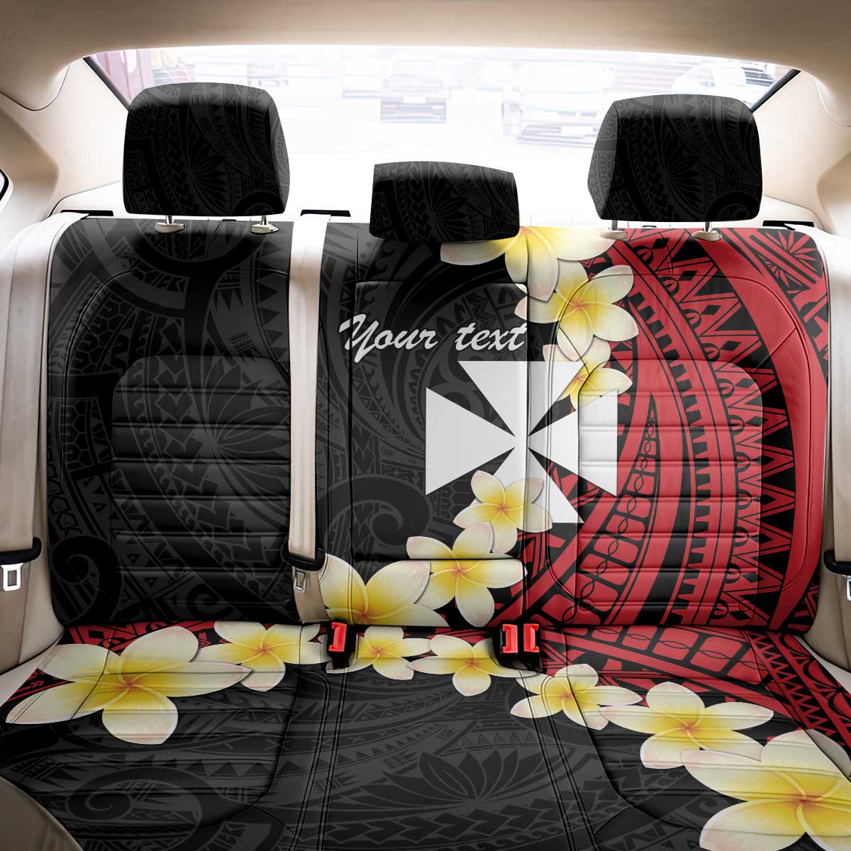 Uvea Chiefdom Wallis and Futuna Personalized Back Car Seat Cover Frangipani Flowers Polynesian Pattern LT9 - Polynesian Pride