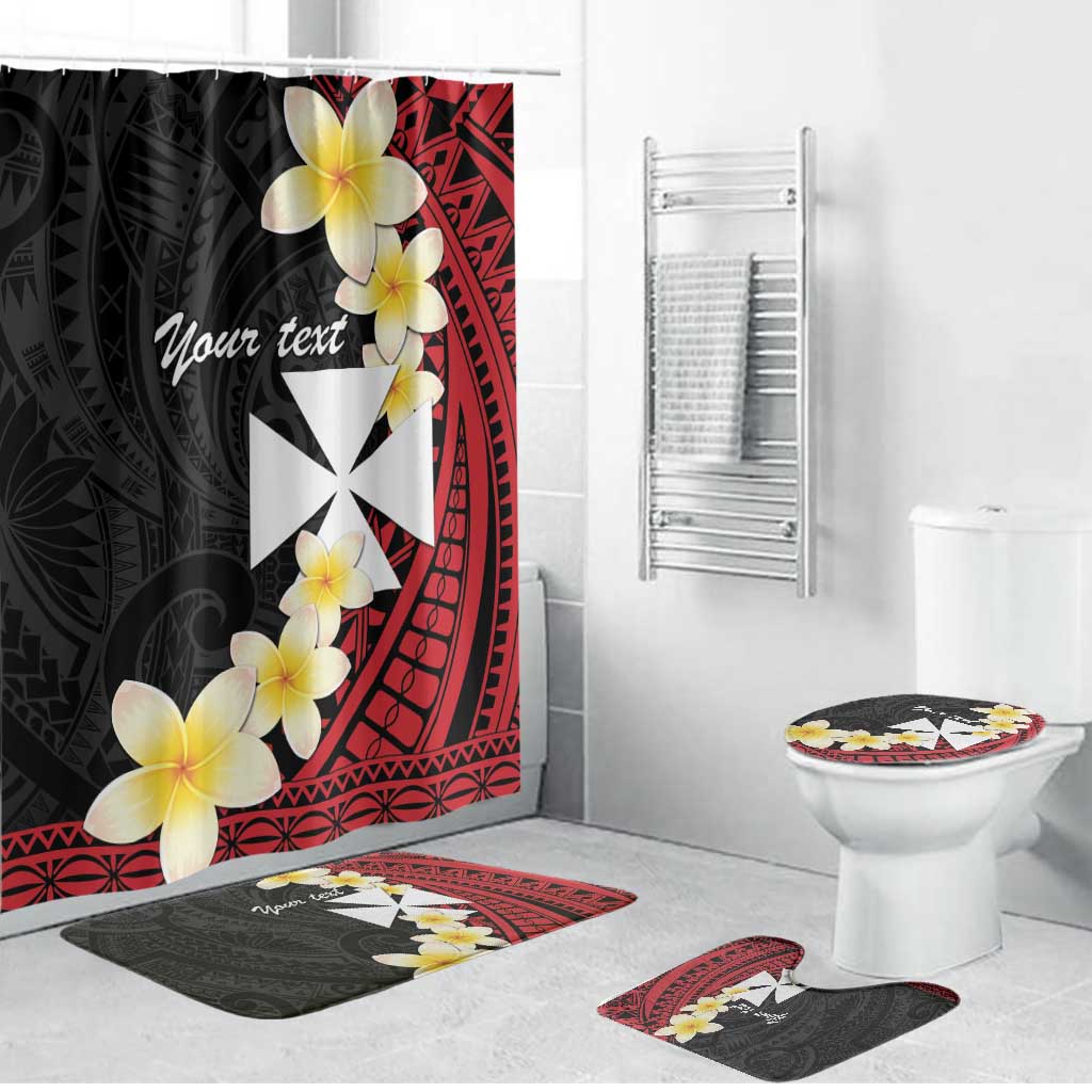 Uvea Chiefdom Wallis and Futuna Personalized Bathroom Set Frangipani Flowers Polynesian Pattern - Polynesian Pride