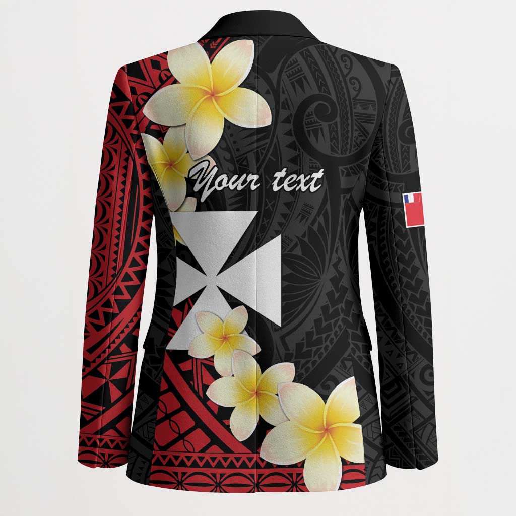Uvea Chiefdom Wallis and Futuna Personalized Blazer Frangipani Flowers Polynesian Pattern - Polynesian Pride
