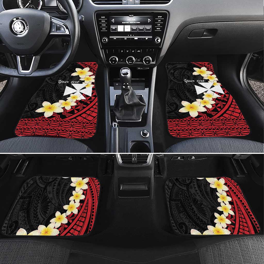 Uvea Chiefdom Wallis and Futuna Personalized Car Mats Frangipani Flowers Polynesian Pattern LT9 Set 4pcs Red - Polynesian Pride