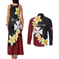 Uvea Chiefdom Wallis and Futuna Personalized Couples Matching Tank Maxi Dress and Long Sleeve Button Shirt Frangipani Flowers Polynesian Pattern LT9 - Polynesian Pride