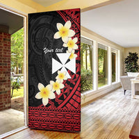 Uvea Chiefdom Wallis and Futuna Personalized Door Cover Frangipani Flowers Polynesian Pattern - Polynesian Pride