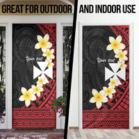 Uvea Chiefdom Wallis and Futuna Personalized Door Cover Frangipani Flowers Polynesian Pattern - Polynesian Pride