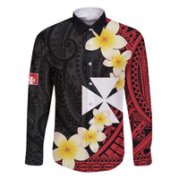 Uvea Chiefdom Wallis and Futuna Personalized Family Matching Mermaid Dress and Hawaiian Shirt Frangipani Flowers Polynesian Pattern LT9 Dad's Shirt - Long Sleeve Red - Polynesian Pride