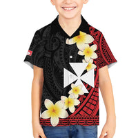 Uvea Chiefdom Wallis and Futuna Personalized Family Matching Off Shoulder Short Dress and Hawaiian Shirt Frangipani Flowers Polynesian Pattern