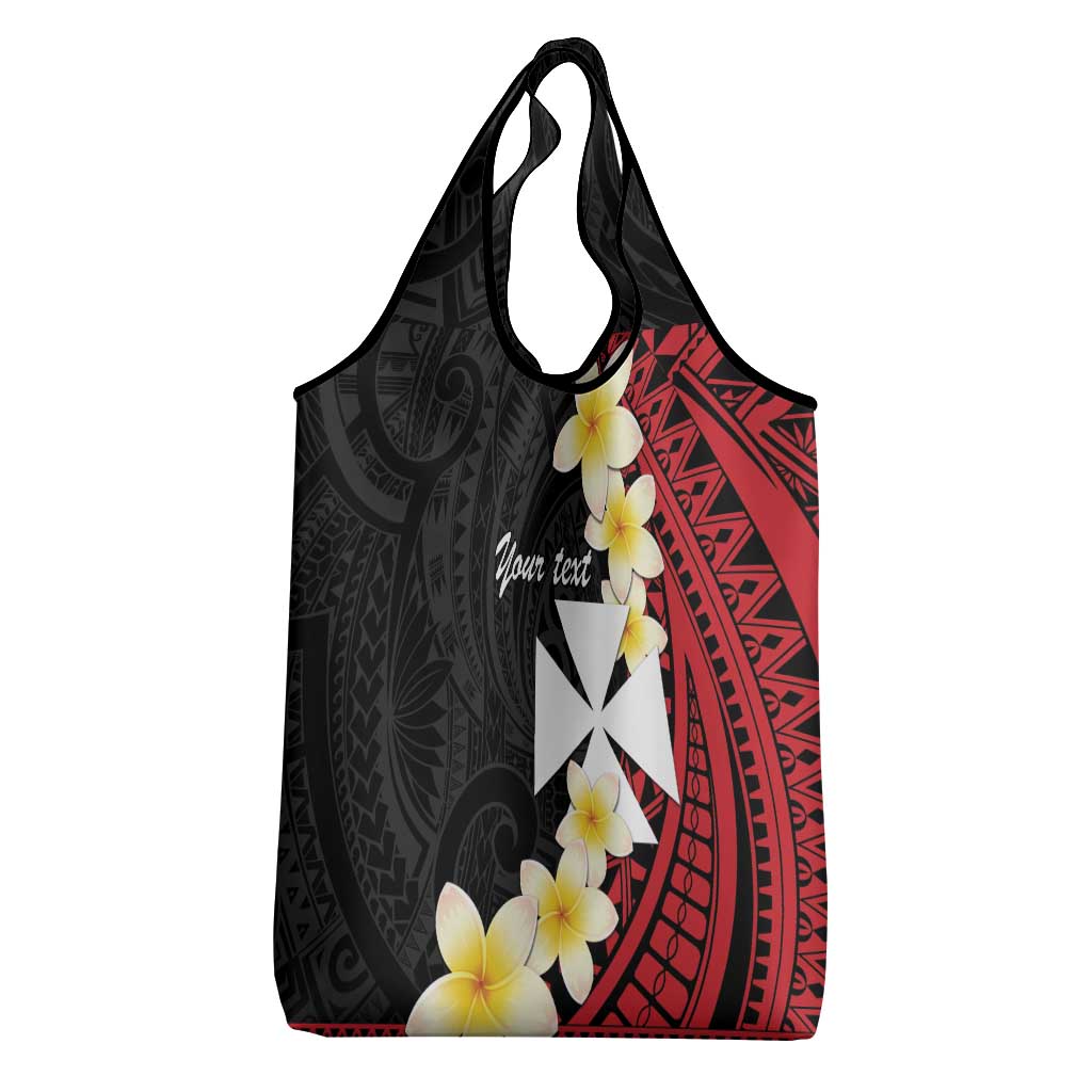 Uvea Chiefdom Wallis and Futuna Personalized Grocery Bag Frangipani Flowers Polynesian Pattern LT9 - Polynesian Pride