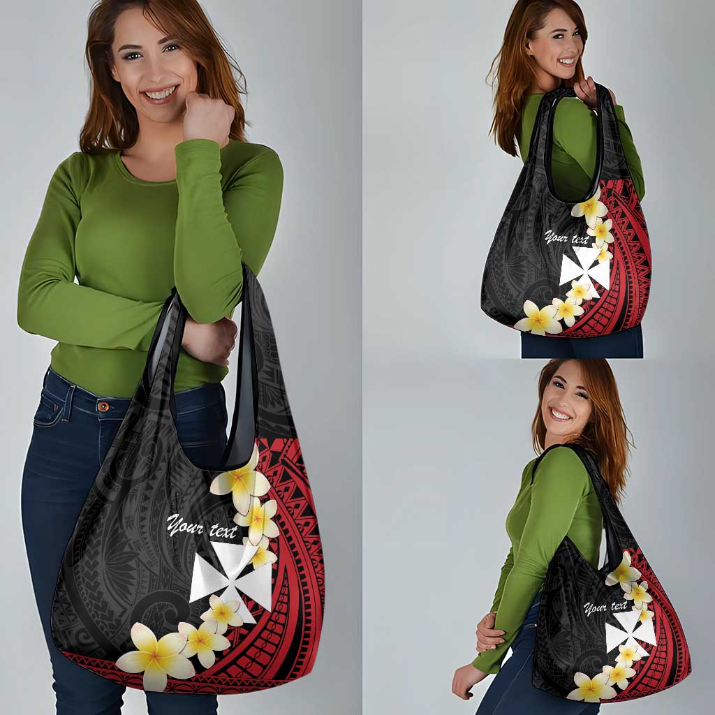 Uvea Chiefdom Wallis and Futuna Personalized Grocery Bag Frangipani Flowers Polynesian Pattern LT9 - Polynesian Pride