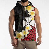 Uvea Chiefdom Wallis and Futuna Personalized Sleeveless Zip Hoodie Frangipani Flowers Polynesian Pattern - Polynesian Pride