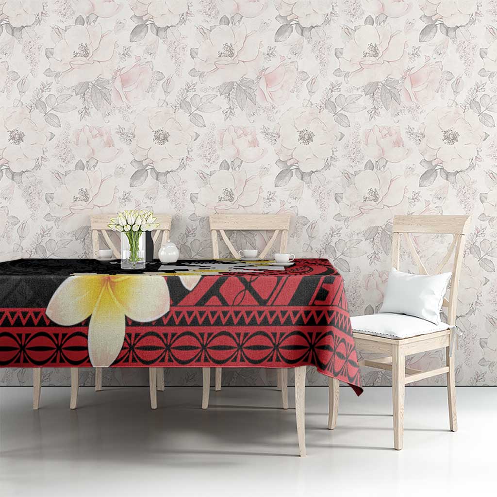 Uvea Chiefdom Wallis and Futuna Personalized Tablecloth Frangipani Flowers Polynesian Pattern LT9 - Polynesian Pride