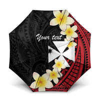 Uvea Chiefdom Wallis and Futuna Personalized Umbrella Frangipani Flowers Polynesian Pattern - Polynesian Pride