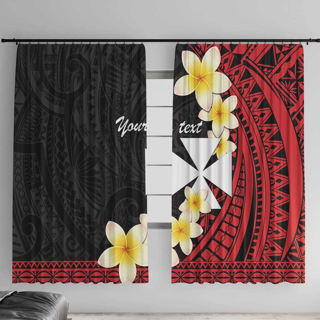 Uvea Chiefdom Wallis and Futuna Personalized Window Curtain Frangipani Flowers Polynesian Pattern LT9 With Hooks Red - Polynesian Pride