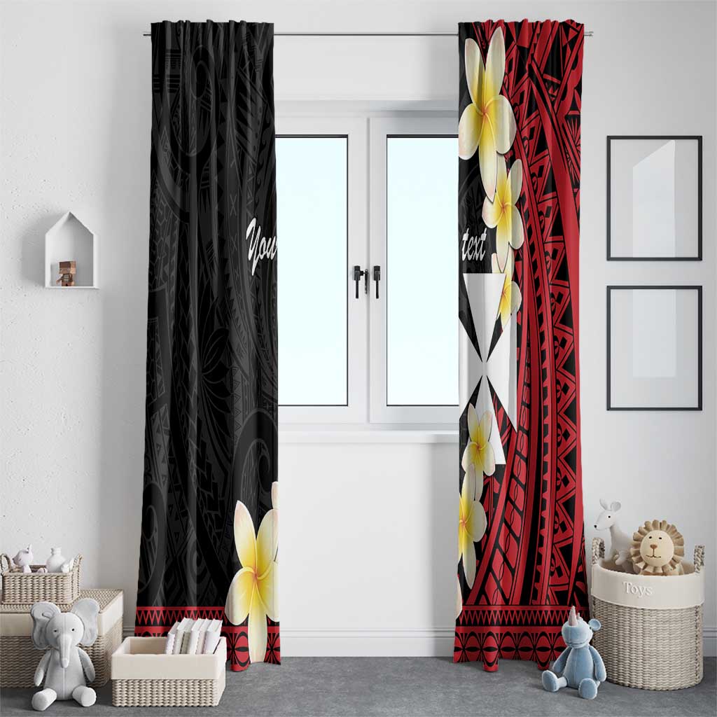 Uvea Chiefdom Wallis and Futuna Personalized Window Curtain Frangipani Flowers Polynesian Pattern LT9 - Polynesian Pride