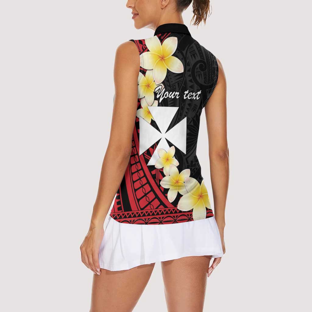 Uvea Chiefdom Wallis and Futuna Personalized Women Sleeveless Polo Shirt Frangipani Flowers Polynesian Pattern LT9 - Polynesian Pride