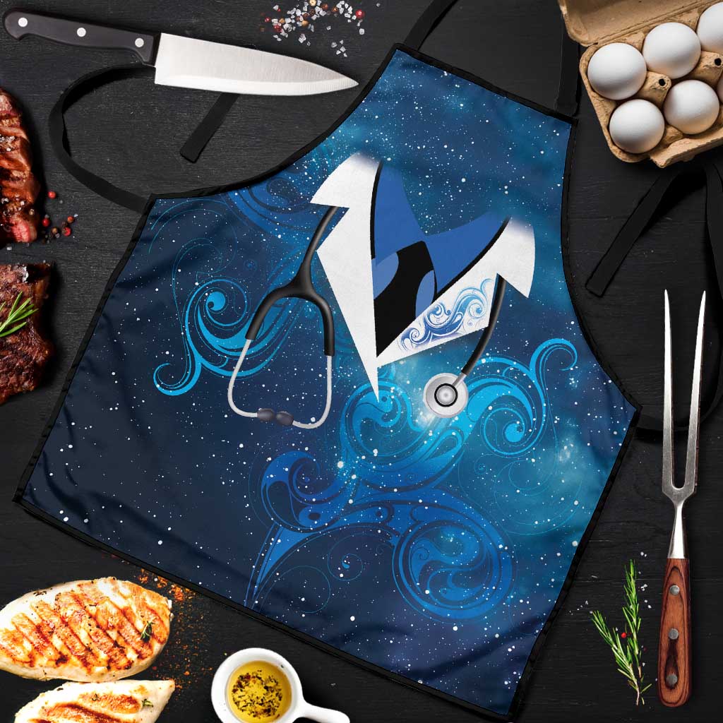 New Zealand Nurses RN Apron Galaxy Stethoscope Maori Motif