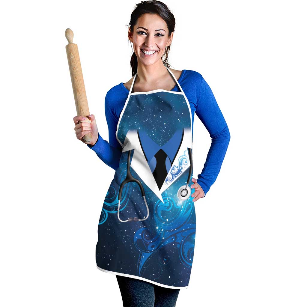 New Zealand Nurses RN Apron Galaxy Stethoscope Maori Motif