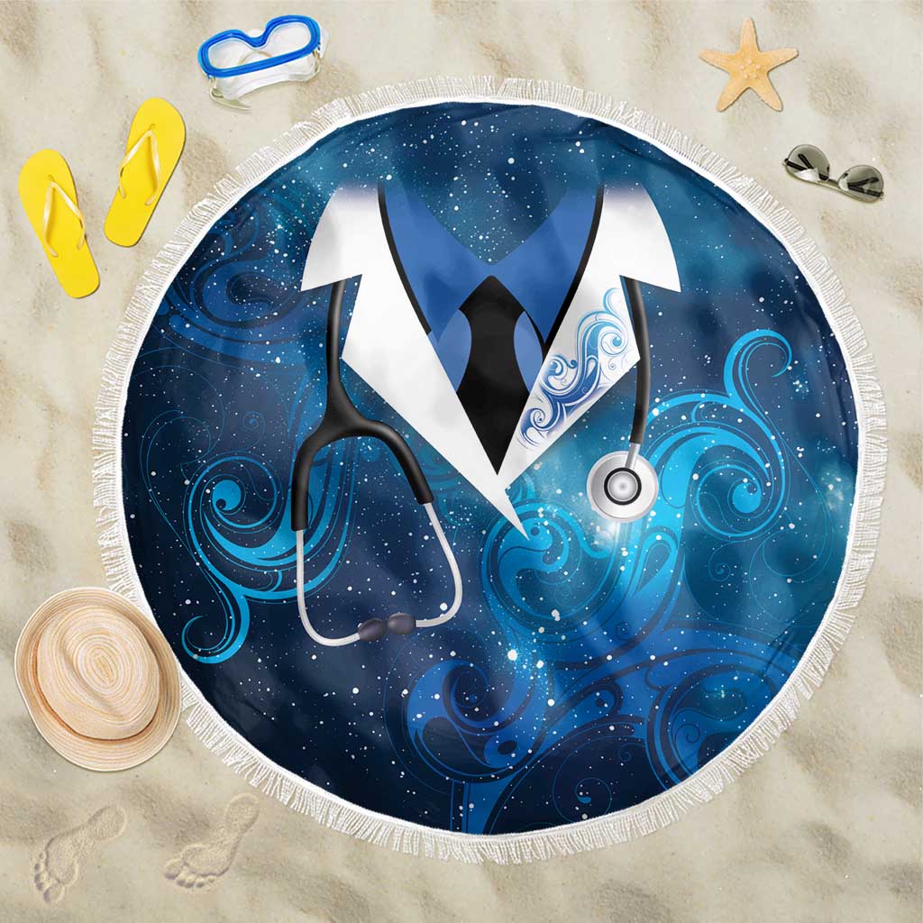 New Zealand Nurses RN Beach Blanket Galaxy Stethoscope Maori Motif