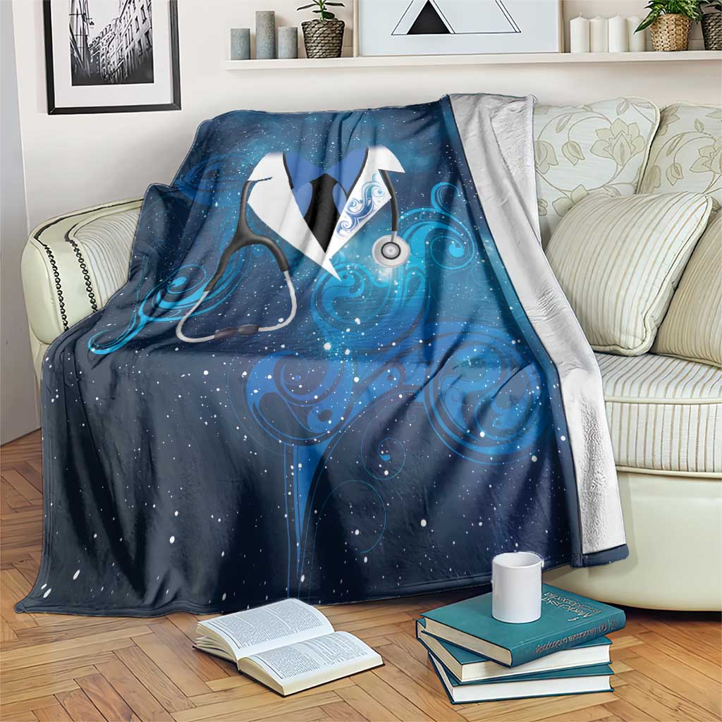 New Zealand Nurses RN Blanket Galaxy Stethoscope Maori Motif
