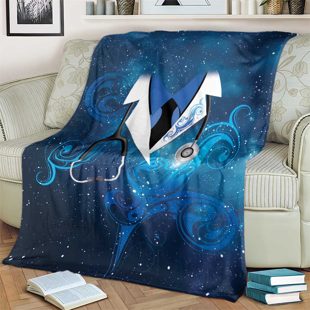 New Zealand Nurses RN Blanket Galaxy Stethoscope Maori Motif