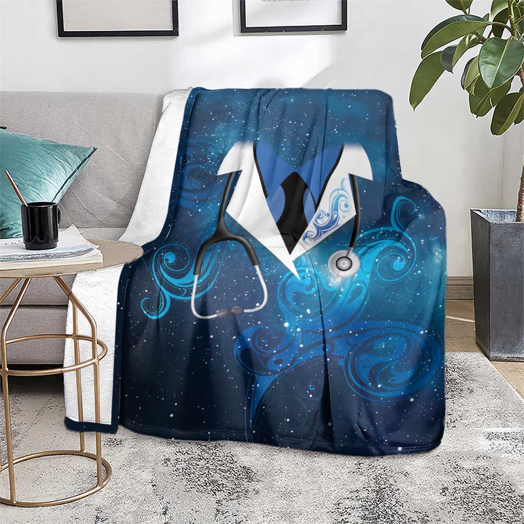 New Zealand Nurses RN Blanket Galaxy Stethoscope Maori Motif