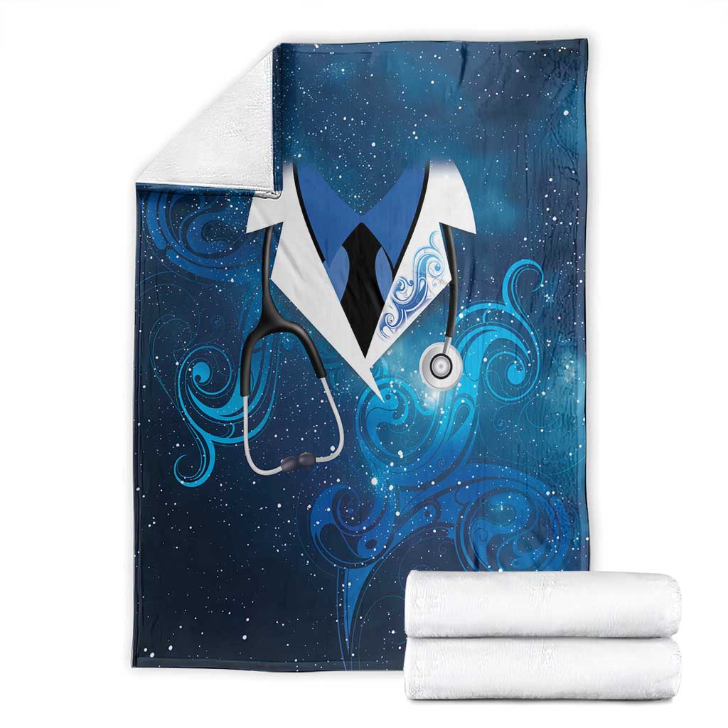 New Zealand Nurses RN Blanket Galaxy Stethoscope Maori Motif
