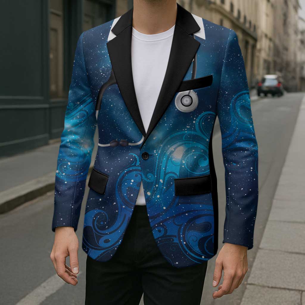 New Zealand Nurses RN Personalised Blazer Galaxy Stethoscope Maori Motif