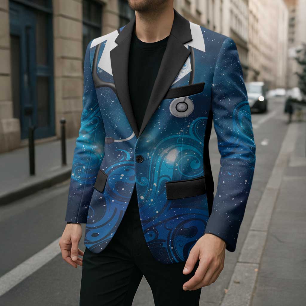 New Zealand Nurses RN Personalised Blazer Galaxy Stethoscope Maori Motif