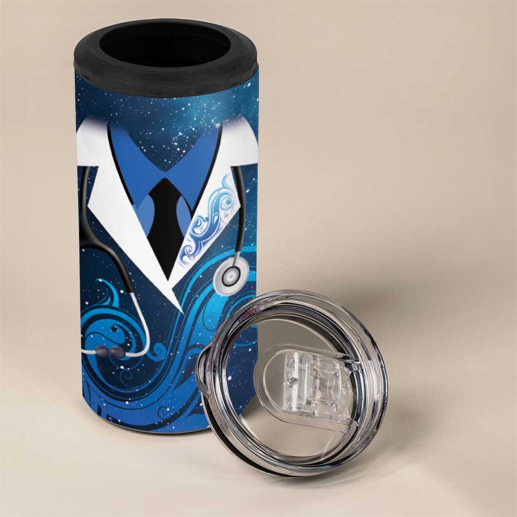 New Zealand Nurses RN Personalised 4 in 1 Can Cooler Tumbler Galaxy Stethoscope Maori Motif LT9 - Polynesian Pride
