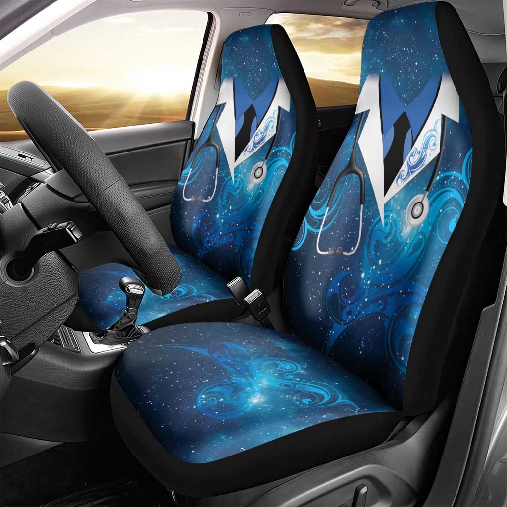 New Zealand Nurses RN Car Seat Cover Galaxy Stethoscope Maori Motif
