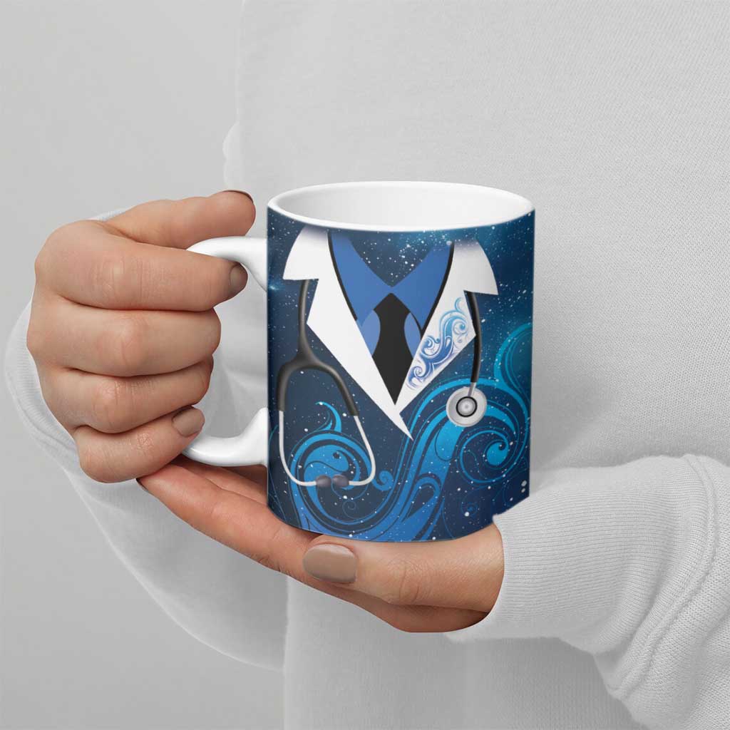 New Zealand Nurses RN Personalised Ceramic Mug Galaxy Stethoscope Maori Motif