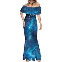 New Zealand Nurses RN Personalised Mermaid Dress Galaxy Stethoscope Maori Motif LT9 - Polynesian Pride