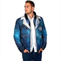 New Zealand Nurses RN Personalised Padded Jacket Galaxy Stethoscope Maori Motif