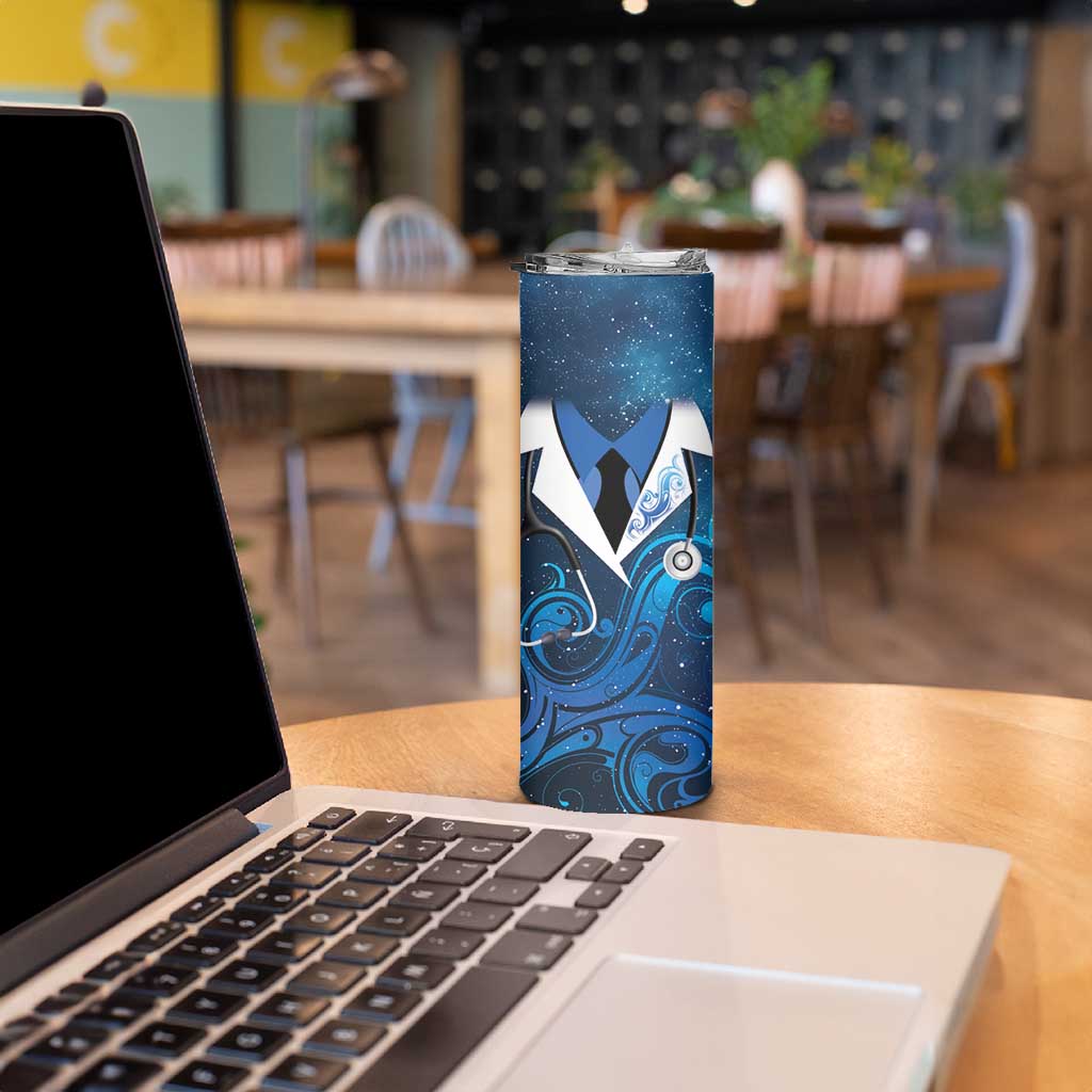 New Zealand Nurses RN Personalised Skinny Tumbler Galaxy Stethoscope Maori Motif LT9 - Polynesian Pride