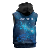 New Zealand Nurses RN Personalised Sleeveless Zip Hoodie Galaxy Stethoscope Maori Motif LT9 - Polynesian Pride