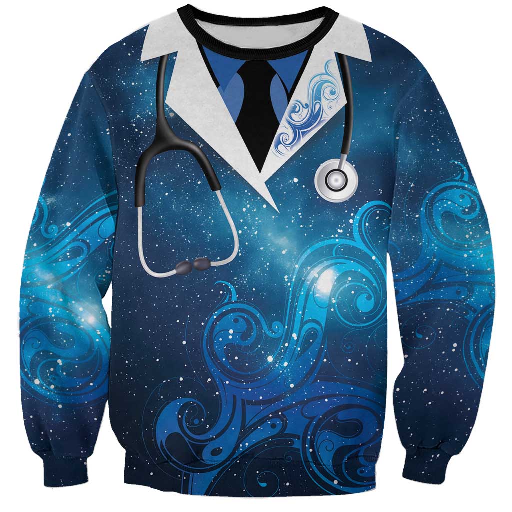 New Zealand Nurses RN Personalised Sweatshirt Galaxy Stethoscope Maori Motif